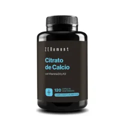 Zenement Citrato de Calcio con Vitamina D3 y K2, 120 cápsulas vegetarianas