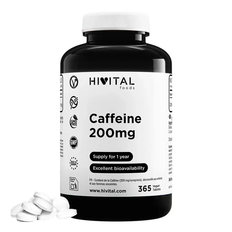 Hivital Foods Cafeína Anhidra 365 comprimidos | Farmacia Barata