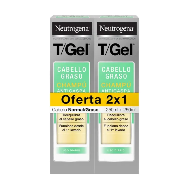 Neutrogena T-Gel Champú Anticaspa Cabello Graso | Farmacia Barata