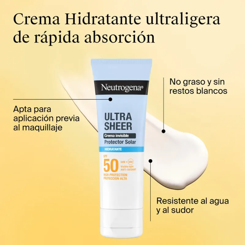 Neutrogena Sun Crema Invisible Hidratante SPF50 | Farmacia Barata