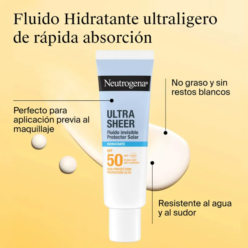 Neutrogena Sun Fluido Invisible Hidratante SPF50 | Farmacia Barata