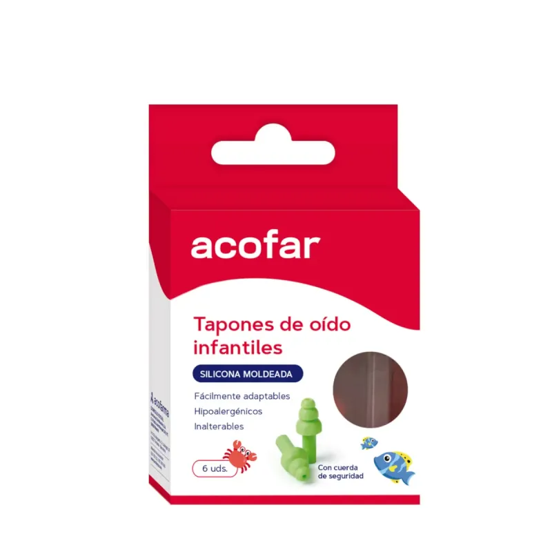 Acofar Tapones Oído Silicona Moldeada Infantil 6 uds | Farmacia Barata Acofar Tapones Oído Silicona Moldeada Infantil 6 uds | Farmacia Barata