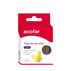 Acofar Tapón Oídos Espuma, 6 unidades