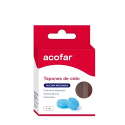 Acofar Tapón Oídos Silicona Moldeable, 6 unidades