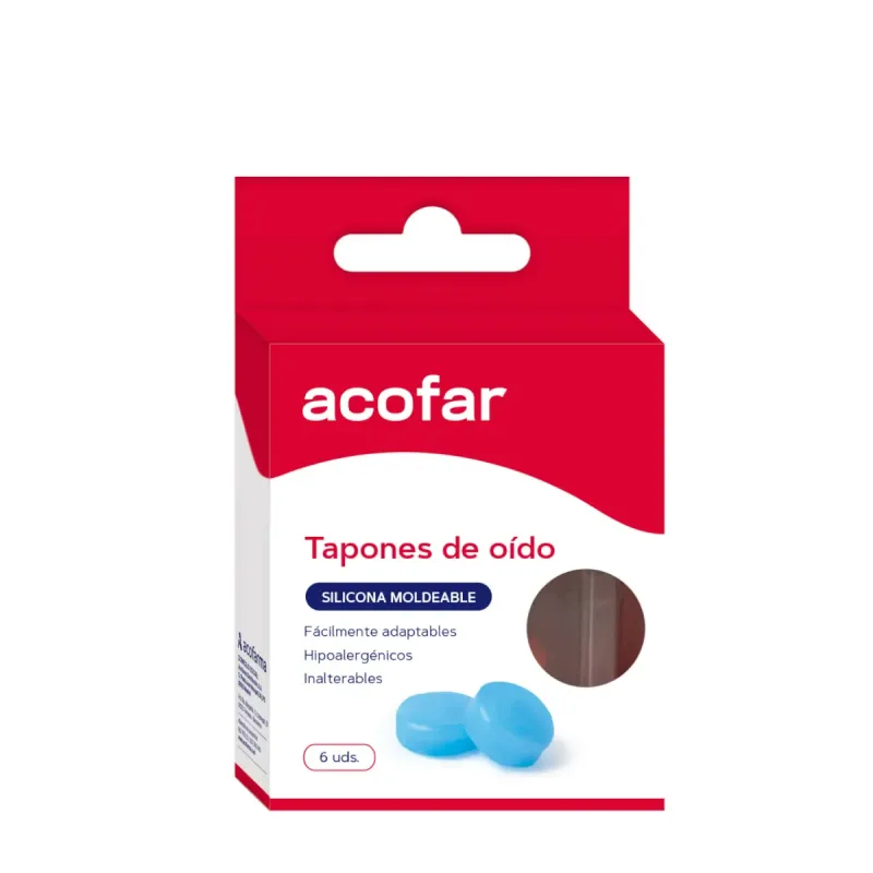 Acofar Tapón Oídos Silicona Moldeable 6 Unidades | Farmacia Barata Acofar Tapón Oídos Silicona Moldeable 6 Unidades | Farmacia Barata