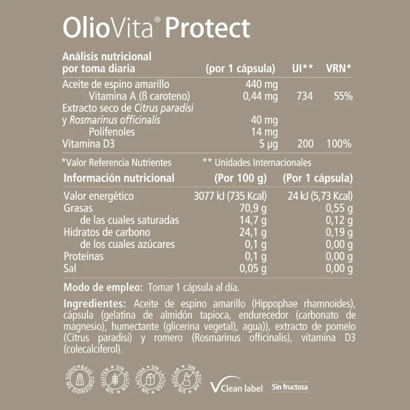 Vitae Oliovita Protect 30 cápsulas | Farmacia Barata