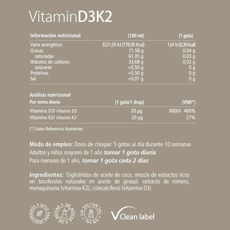 Vitae Vitamin D3K2 10ml | Farmacia Barata Vitae Vitamin D3K2 10ml | Farmacia Barata