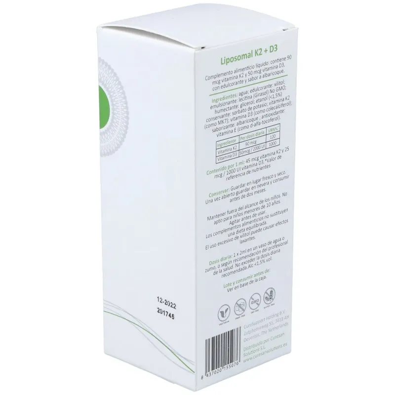 Curesupport liposomal k2+d3 60ml | Farmacia Barata