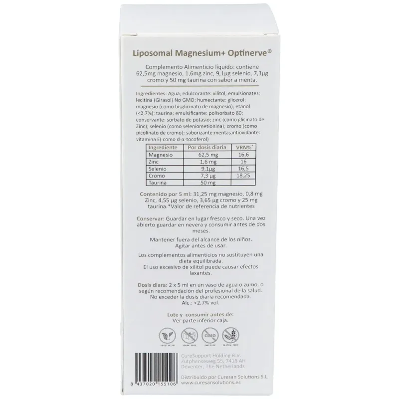 Liposomal magnesium optinerve 250ml. | Farmacia Barata Liposomal magnesium optinerve 250ml. | Farmacia Barata