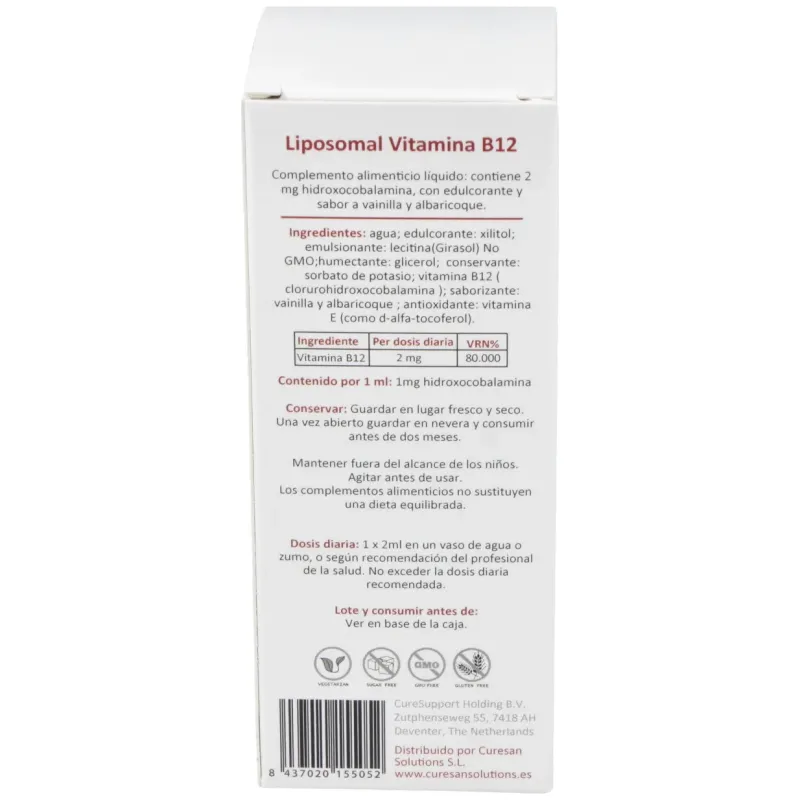 Curesupport liposomal b12 60ml | Farmacia Barata
