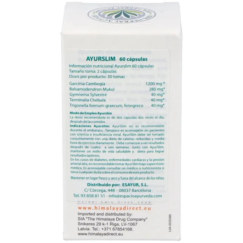 Himalaya healthcare ayurslim adelgazar 60cáps | Farmacia Barata