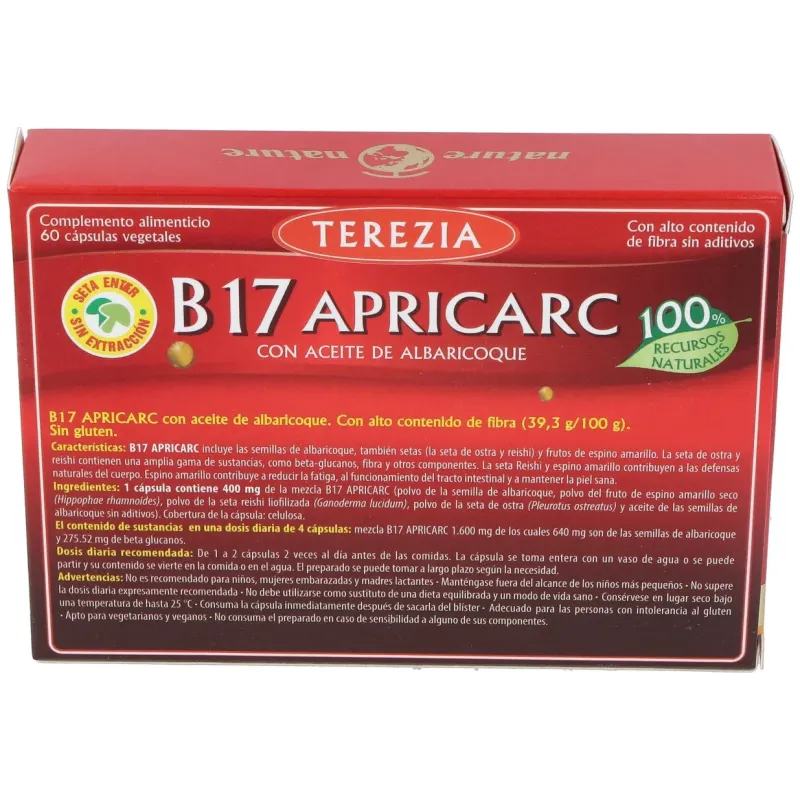 B17 apricarc con ac. semillas de albaricoque 60cap | Farmacia Barata B17 apricarc con ac. semillas de albaricoque 60cap | Farmacia Barata