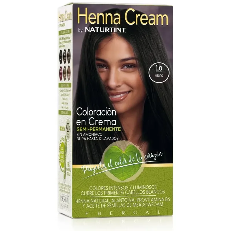 Naturtint henna cream 1.0 negro 110ml | Farmacia Barata
