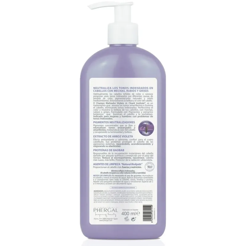 Clearé institute champú matizador violeta 400ml | Farmacia Barata Clearé institute champú matizador violeta 400ml | Farmacia Barata