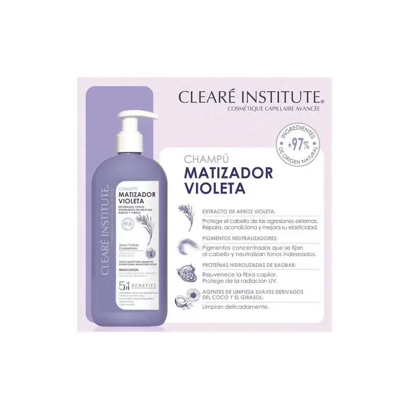 Clearé institute champú matizador violeta 400ml | Farmacia Barata Clearé institute champú matizador violeta 400ml | Farmacia Barata