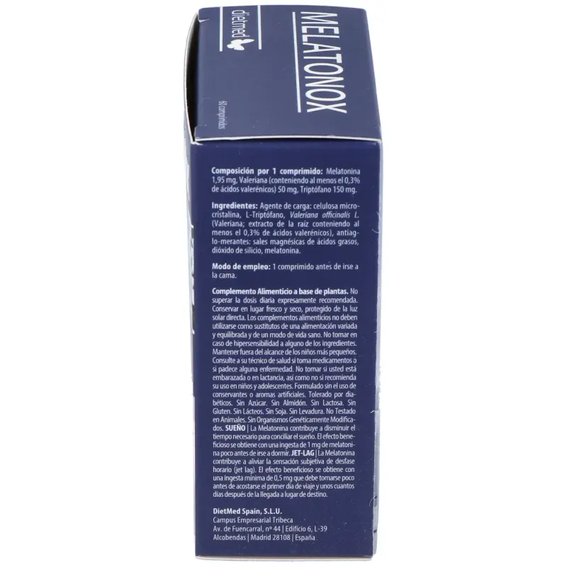 Dietmed melatonox melatonina valeriana y triptofano 60comp | Farmacia Barata