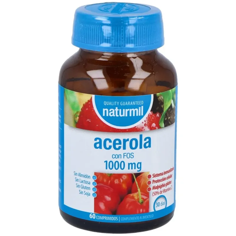 Naturmil acerola 1000 mg 60 comprimidos | Farmacia Barata