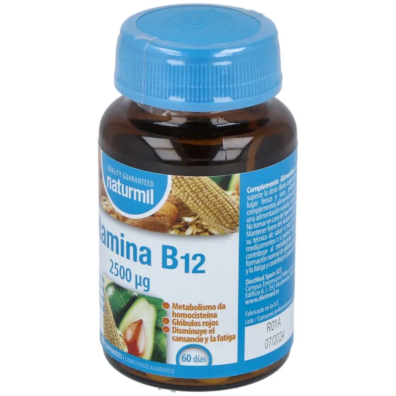 Naturmil vitamina b12 2500ug 60 comprimidos | Farmacia Barata