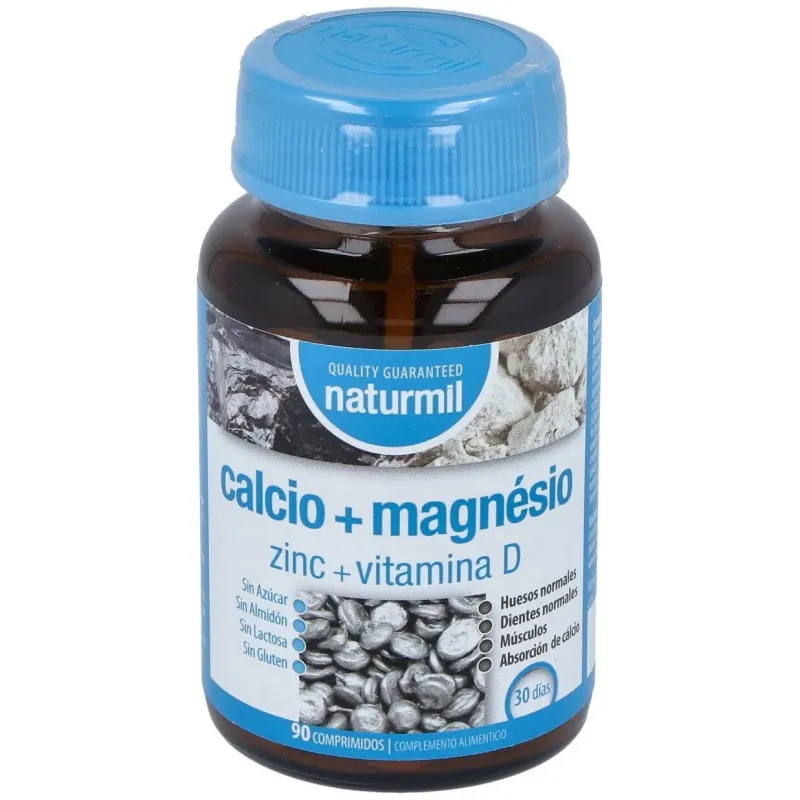 Naturmil calcio + magnesio + zinc + vitamina d 90 comprimidos | Farmacia Barata
