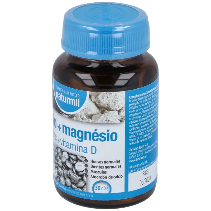 Naturmil calcio + magnesio + zinc + vitamina d 90 comprimidos | Farmacia Barata