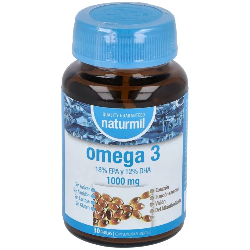 Naturmil omega 3 epa 18% e dha 12% vitamina e 1000mg 30caps | Farmacia Barata