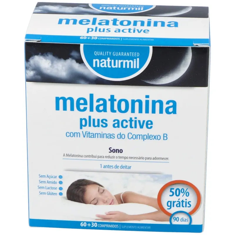 Naturmil melatonina plus active 1_9mg 60comp | Farmacia Barata