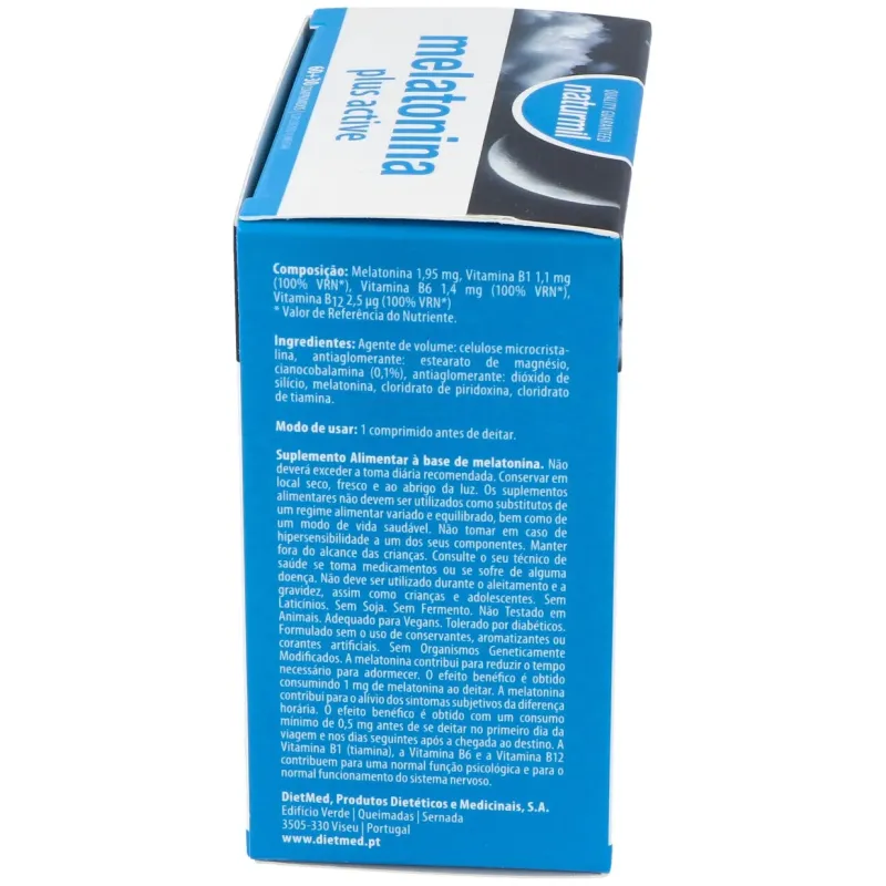 Naturmil melatonina plus active 1_9mg 60comp | Farmacia Barata