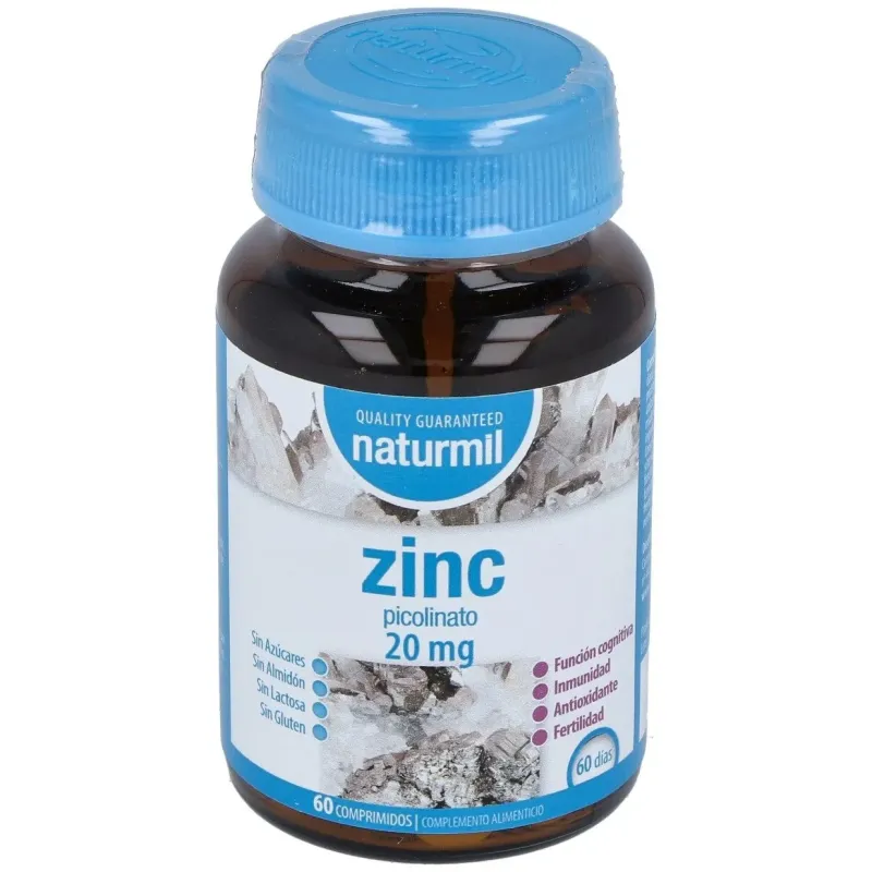 Naturmil zinc 20mg picolinato 60comp | Farmacia Barata Naturmil zinc 20mg picolinato 60comp | Farmacia Barata