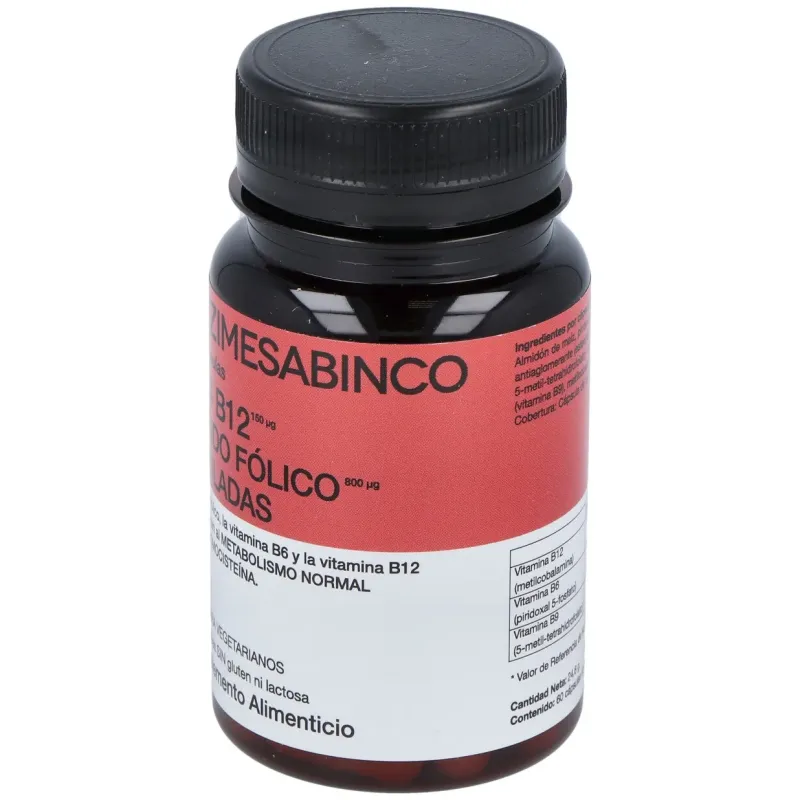 Enzime sabinco b6 + b12 + acido folico metiladas 60caps | Farmacia Barata