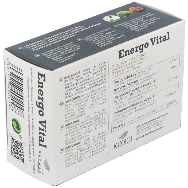 Betula energo vital 30caps | Farmacia Barata
