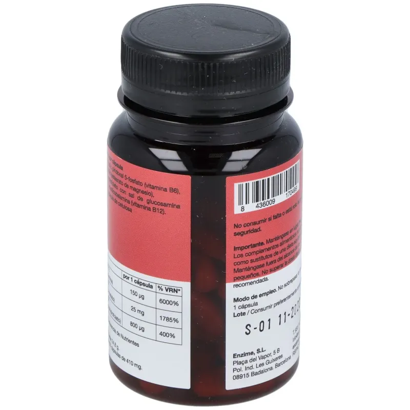 Enzime sabinco b6 + b12 + acido folico metiladas 60caps | Farmacia Barata