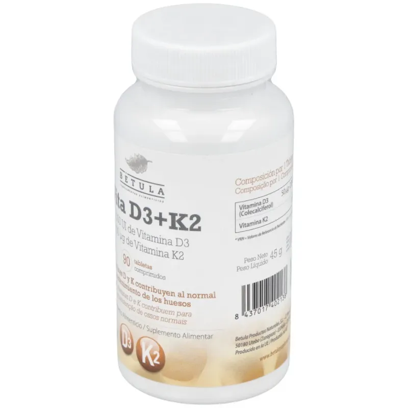 Betula vita d3 + k2 90comp | Farmacia Barata Betula vita d3 + k2 90comp | Farmacia Barata