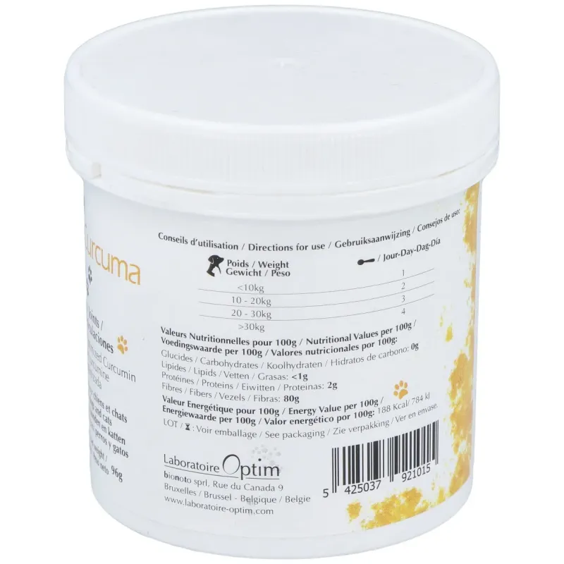 Optim curcuma cats y dogs polvo 96gr. | Farmacia Barata
