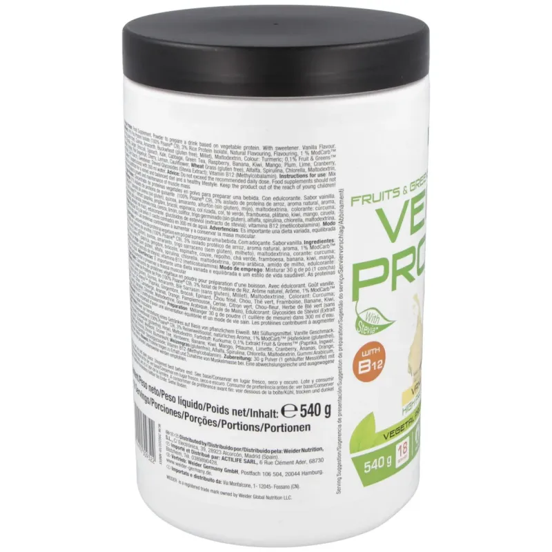 Weider vegan protein vainilla 540gr. | Farmacia Barata