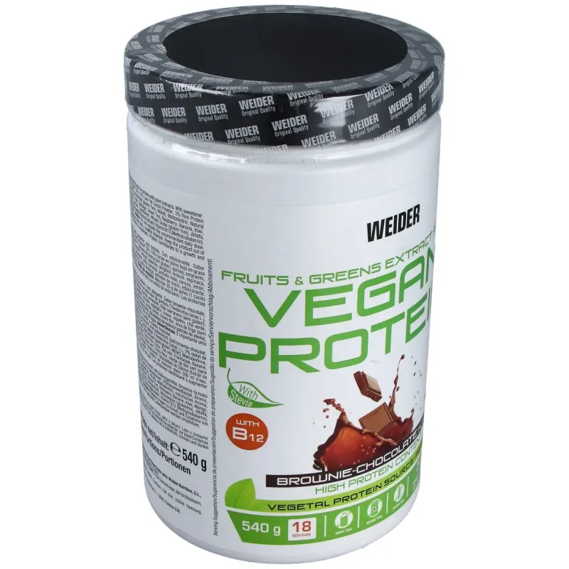 Weider suplemento alimenticio vegan protein chocolate 540g | Farmacia Barata