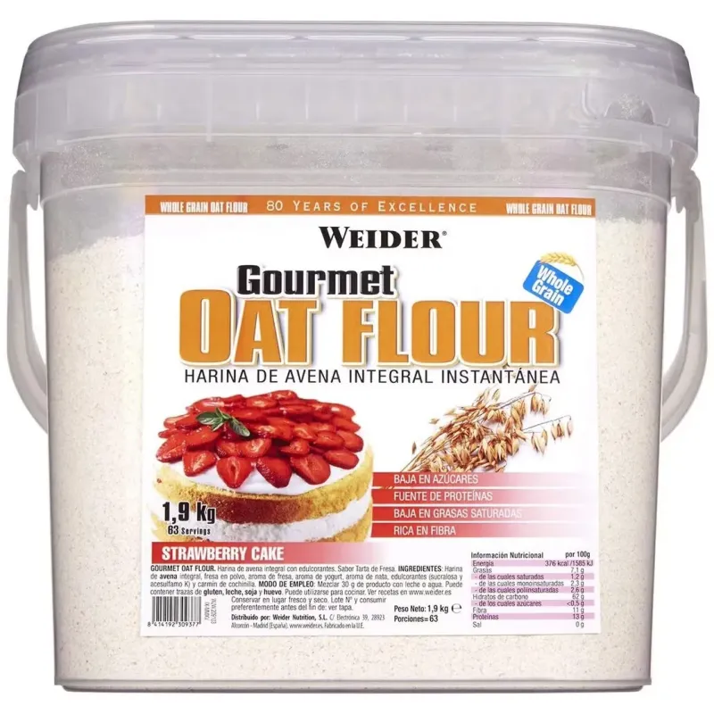 Weider harina de avena tarta de fresa 1,9kg. | Farmacia Barata