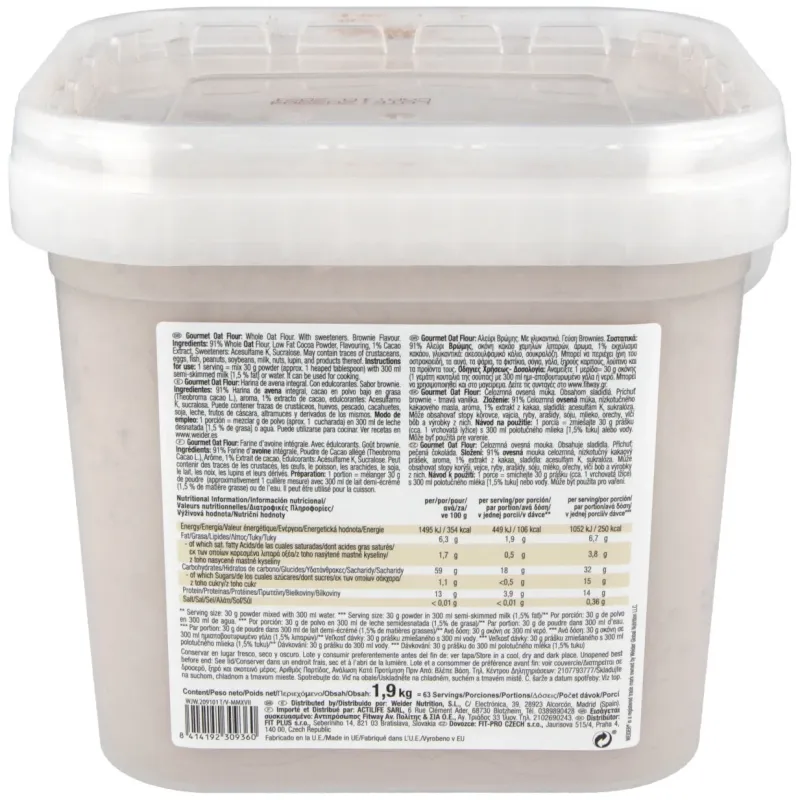 Weider gourmet harina de avena brownie 1_9kg | Farmacia Barata Weider gourmet harina de avena brownie 1_9kg | Farmacia Barata