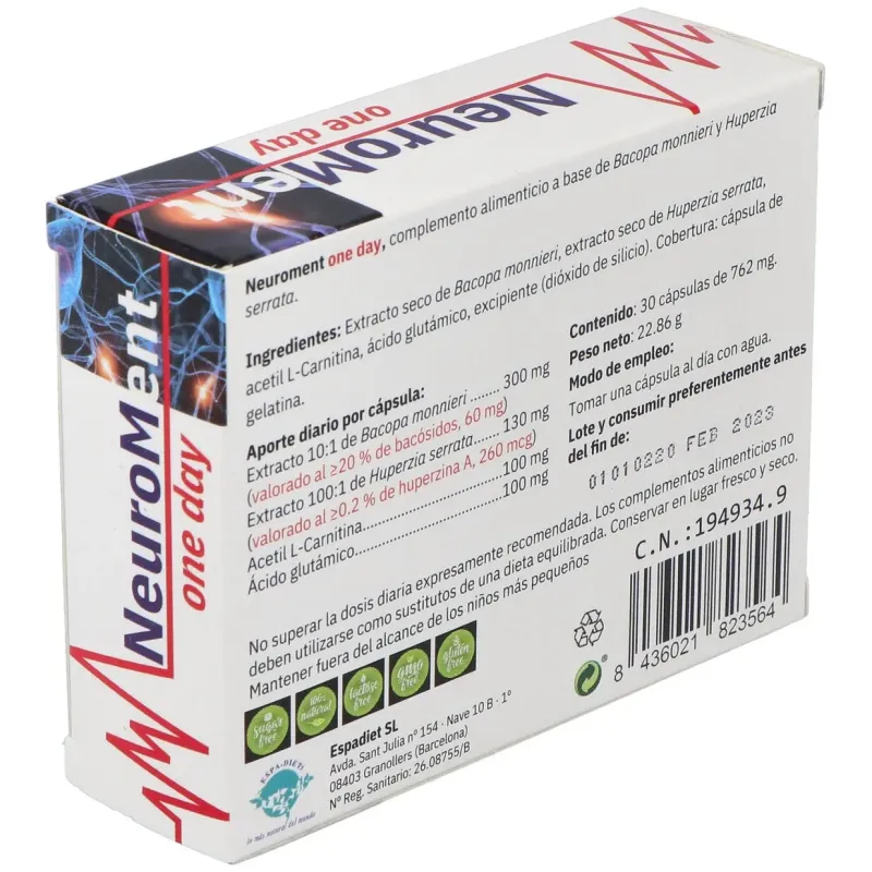 Neuroment one day 30cap. | Farmacia Barata