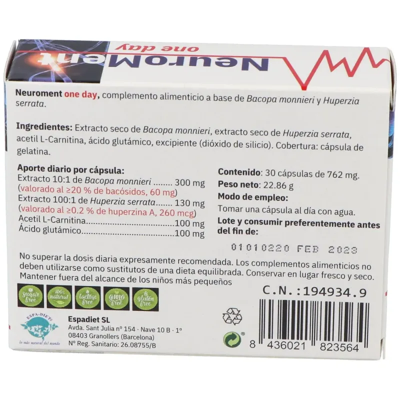 Neuroment one day 30cap. | Farmacia Barata