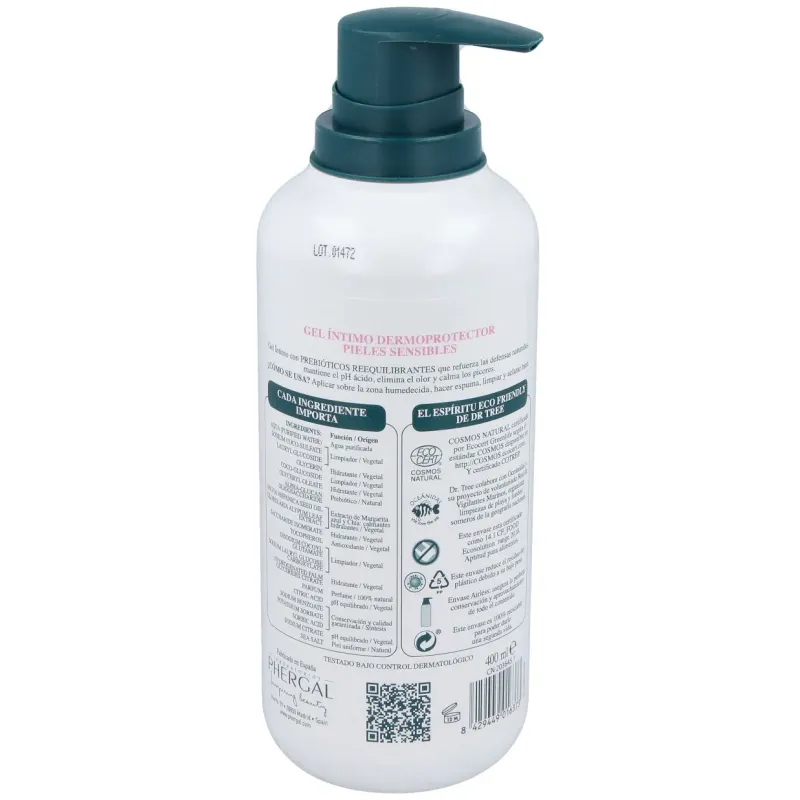 Dr tree gel íntimo dermoprotector hipoalergénico sensible 400ml | Farmacia Barata