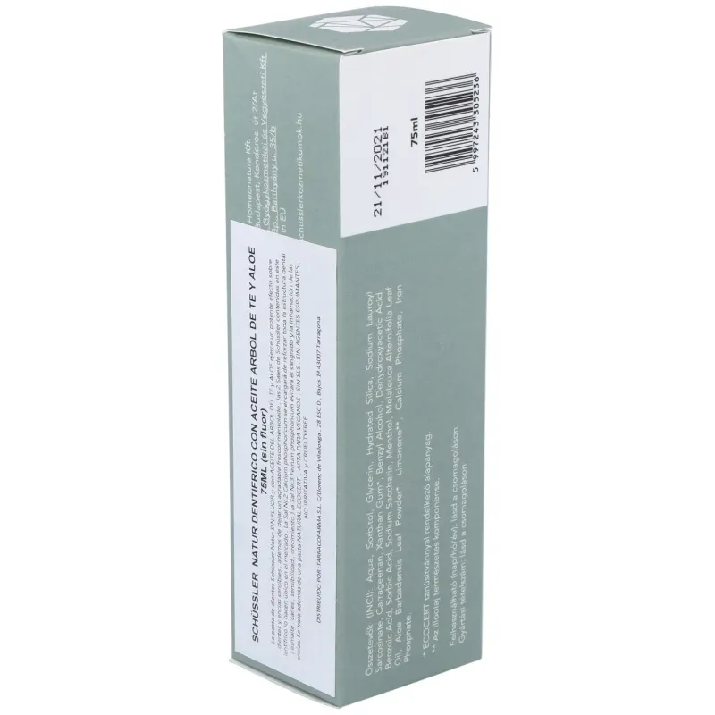 Schüssler natur dentífrico con aceite de árbol de té y aloe sin flúor 75ml | Farmacia Barata