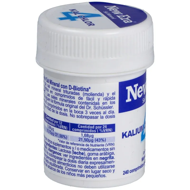 New era schüssler nr.4 kalium chloratum 240comp | Farmacia Barata
