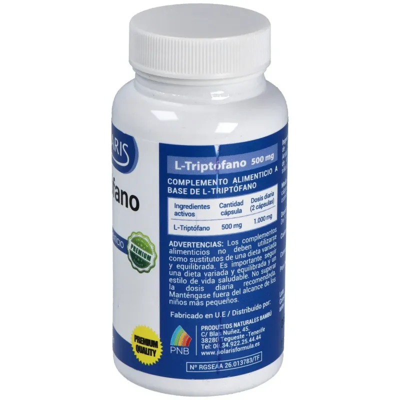 L-triptofano 500mg. 60cap. | Farmacia Barata