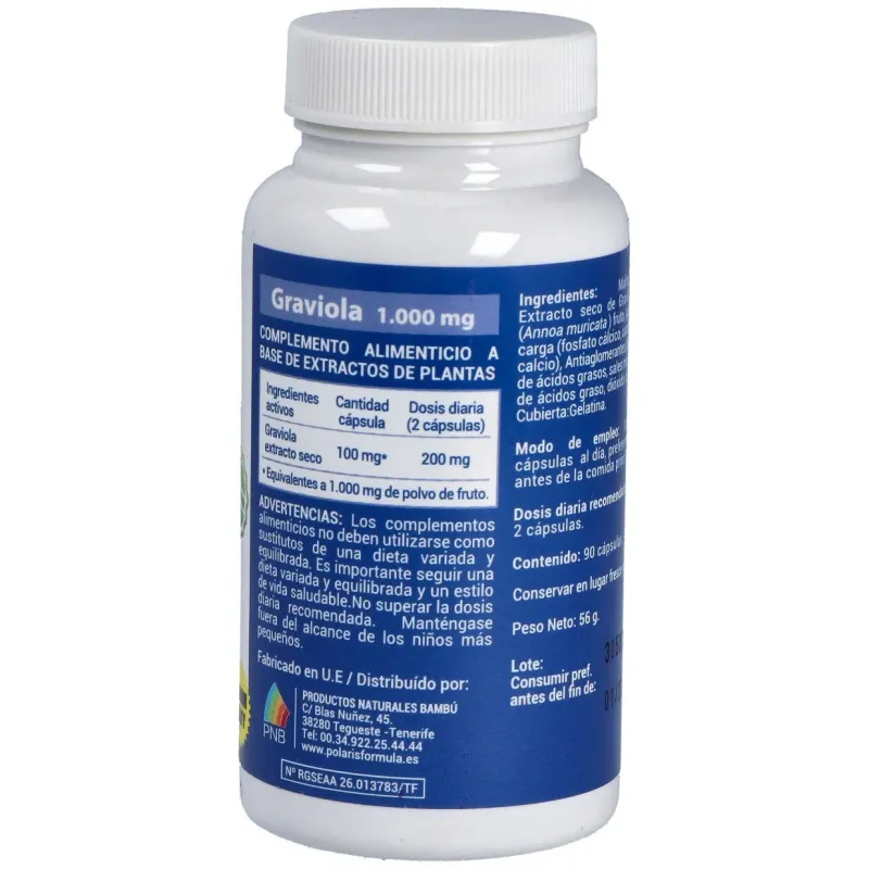 Polaris graviola 1000mg 90caps | Farmacia Barata