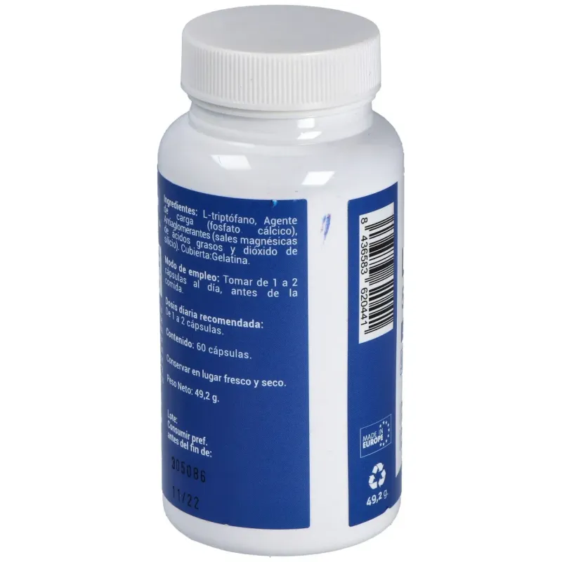 L-triptofano 500mg. 60cap. | Farmacia Barata