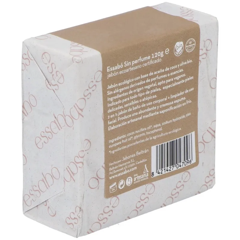 Essabo jabon sin perfume ecologico 120gr. | Farmacia Barata