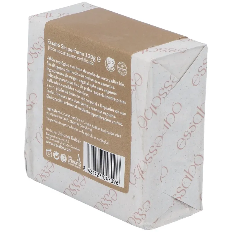 Essabo jabon sin perfume ecologico 120gr. | Farmacia Barata