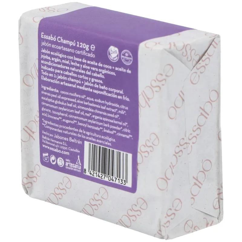 Jabones beltrán champú sólido essabo 120g | Farmacia Barata