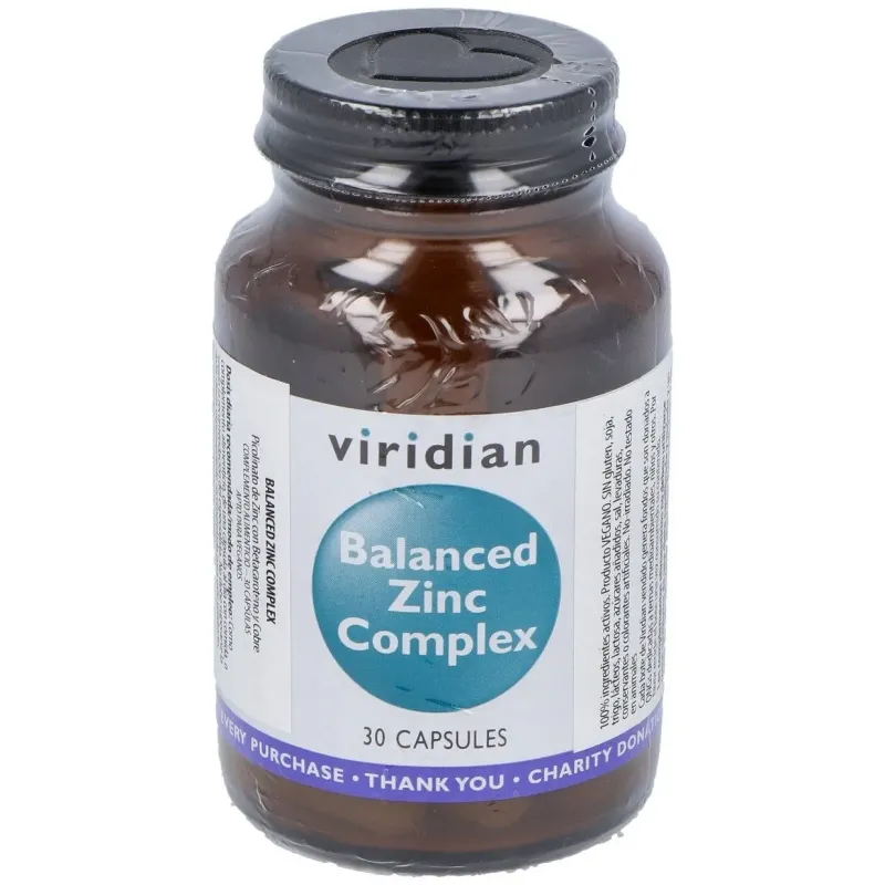 Viridian complejo de zinc equilibrado 30cáps | Farmacia Barata