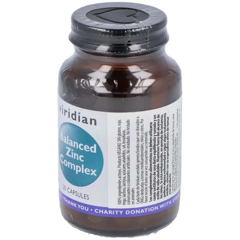 Viridian complejo de zinc equilibrado 30cáps | Farmacia Barata